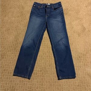 RE/DONE 90s High Rise Loose Straight Leg Jeans Deep Faded Blue ReDone 29